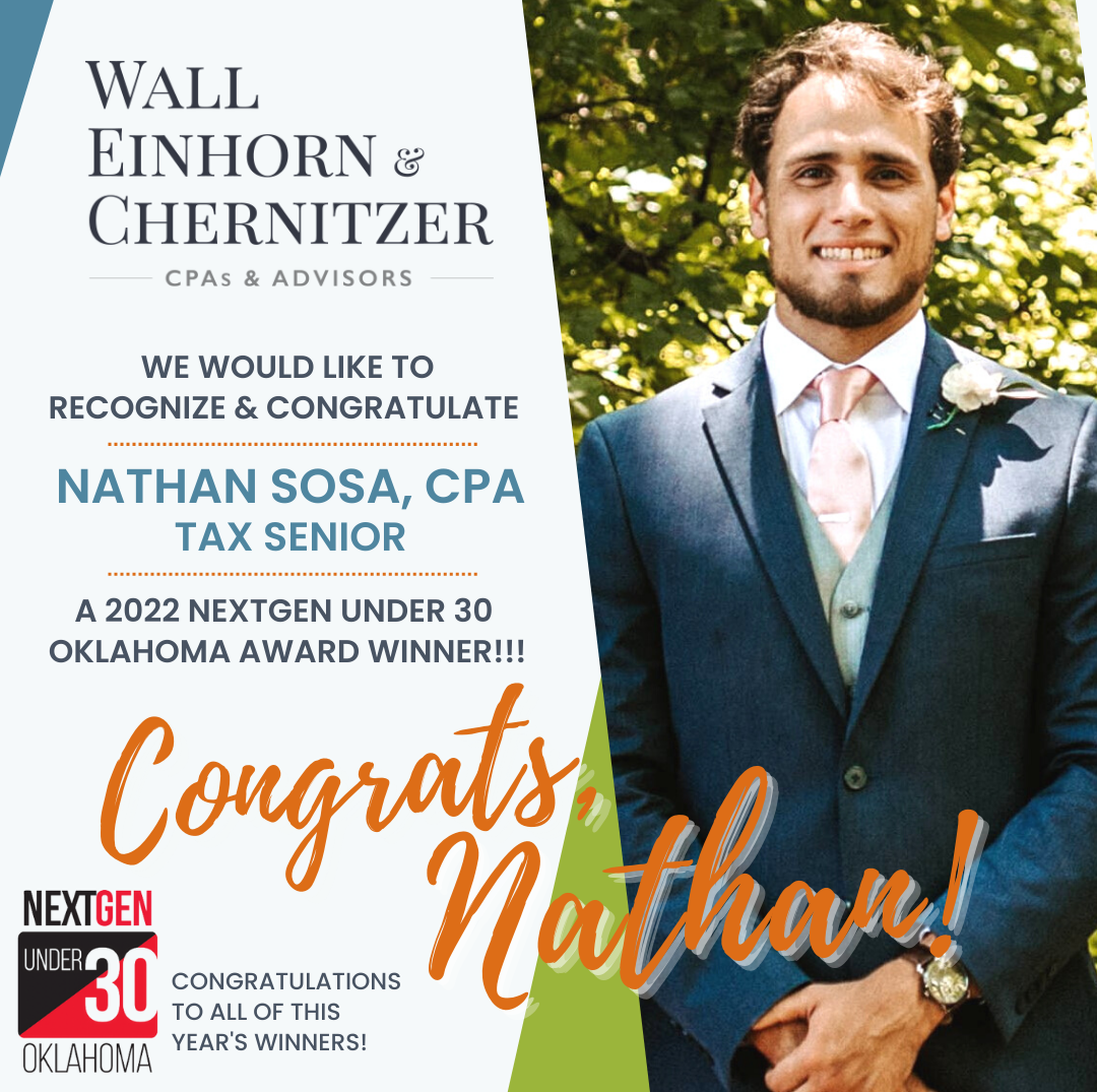 Nathan Sosa, Tax Senior Receives 2022 NextGen Under 30 Award Image